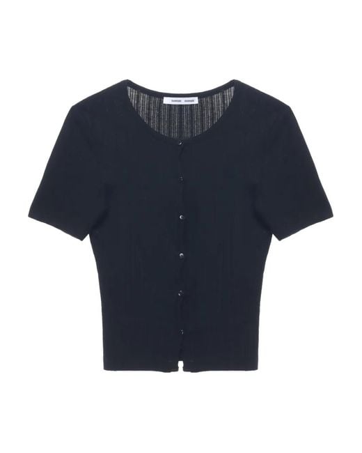Samsøe & Samsøe Blue Sajuni Ribbed Button Cardigan