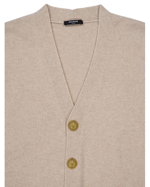 Balmain Natural Button-Up Cardigan for men