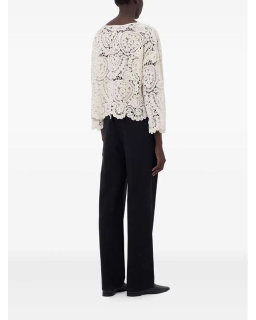 Loulou de Saison Natural Arold Crochet Lace Sweater