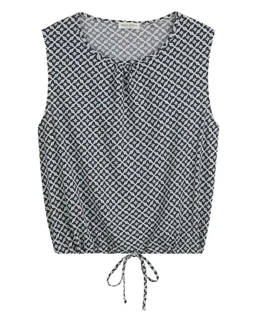 Marc O' Polo Gray Sleeveless Patterned Top