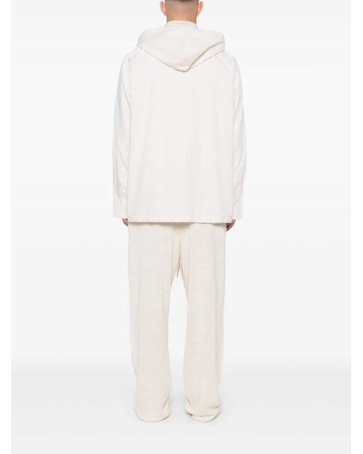 Helmut Lang White Hooded Shirt for men