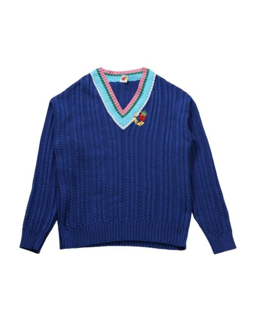 Sky High Farm Blue Cable-Knit Jumper