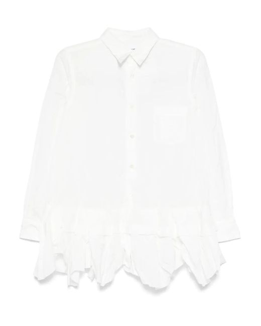 Comme des Garçons Ruffled-hem Shirt White