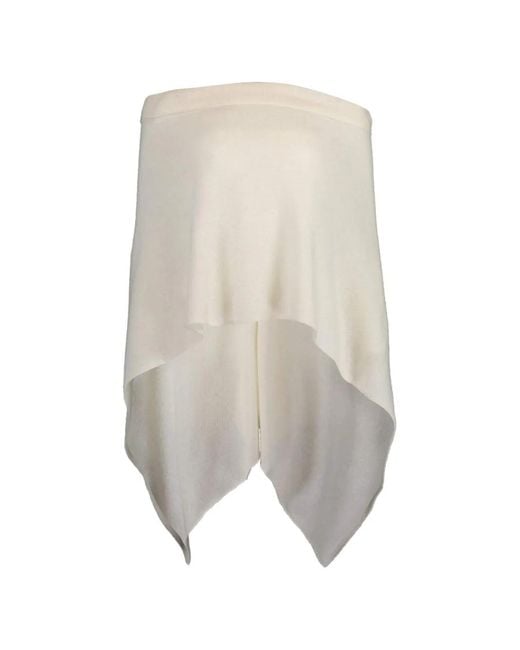 Minnie Rose White Ruana Cashmere Poncho