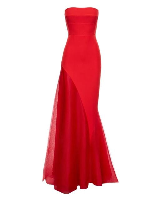 V:PM ATELIER ストラップレス フィッシュテールドレス Red