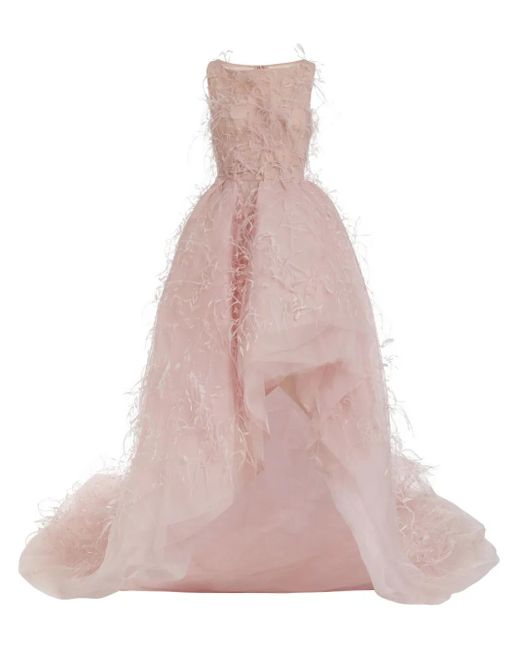 Top Marchesa Rose Blush à épaules Dénudées En Dentelle Fluide - Taille 6, Neuf Avec étiquette