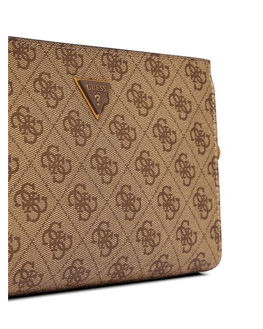 Guess Brown Milano Logo-Print Shoulder Bag for men