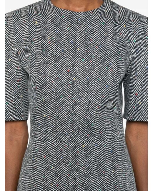 Robe Courte À Motif De Chevrons Givenchy en coloris Gray