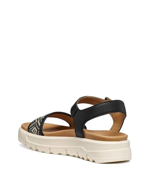 Geox Black Xand 2.1S Geometric-Pattern Buckled Sandals