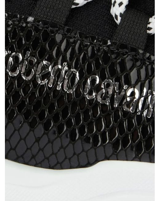 Roberto Cavalli Black Baskets À Effet Peau De Serpent