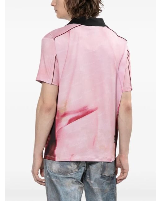 ANDERSSON BELL Pink Football Printed T-Shirt for men