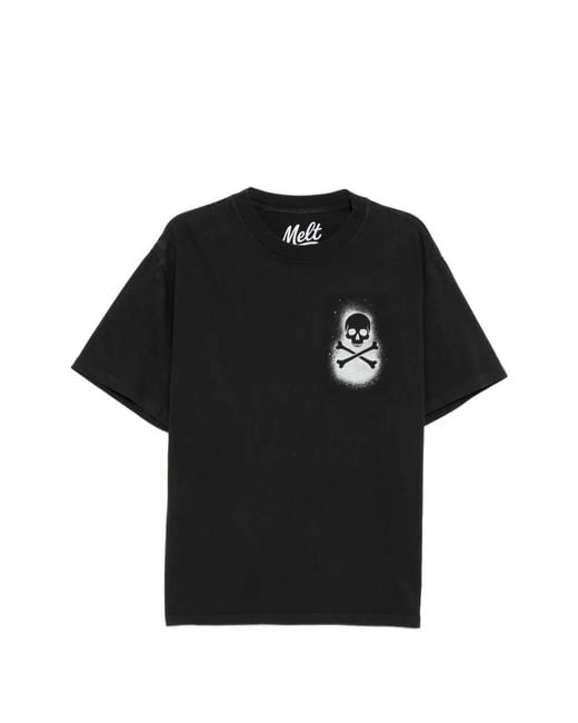 Melt Black Skull-Print T-Shirt for men