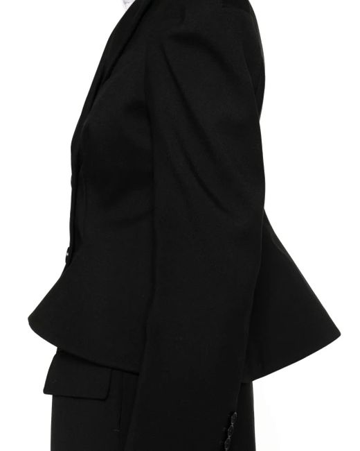 McQueen Black Puff-Sleeve Double-Breasted Jacket