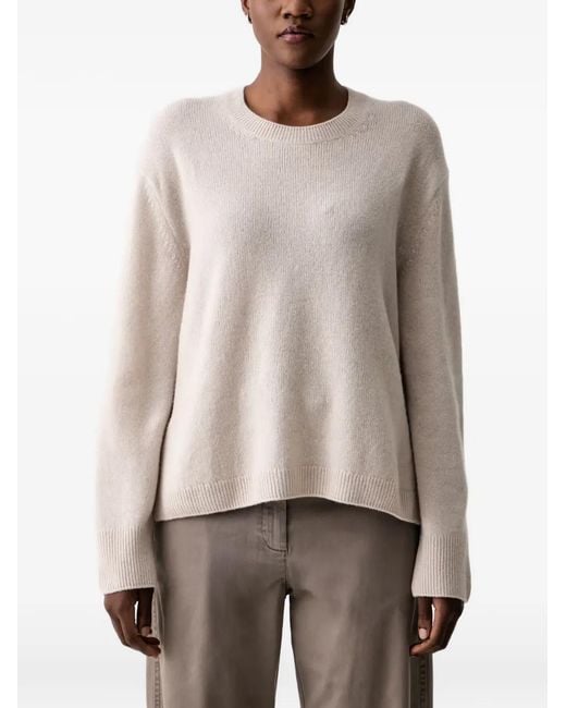 Marc O' Polo Natural Crew-Neck Ribbed-Trim Sweater
