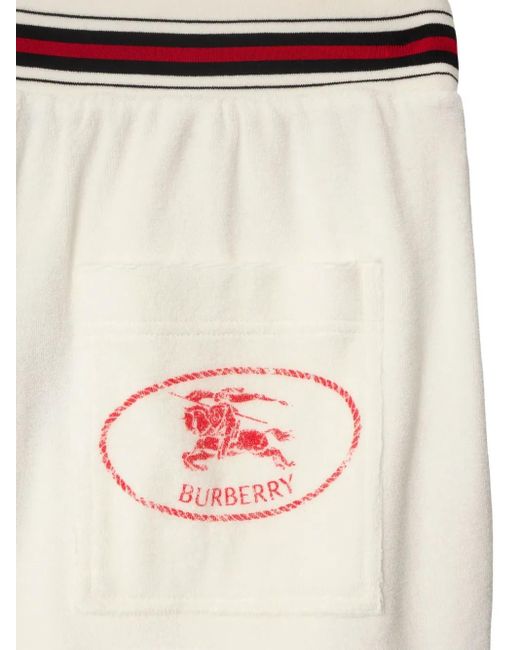 Burberry Natural Cotton-Blend Towelling Logo Shorts for men