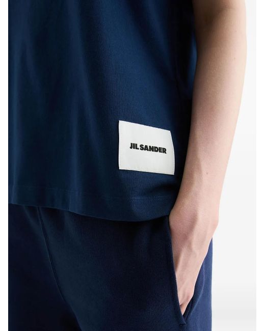 Jil Sander Drie T-Shirts Met Logo-Label En Korte Mouwen in het Blue