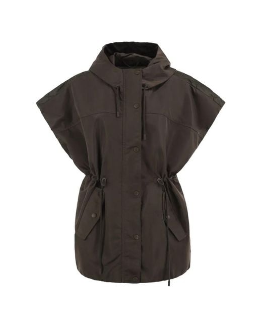 Weekend by Maxmara Black Origano Quilted Drawstring Gilet
