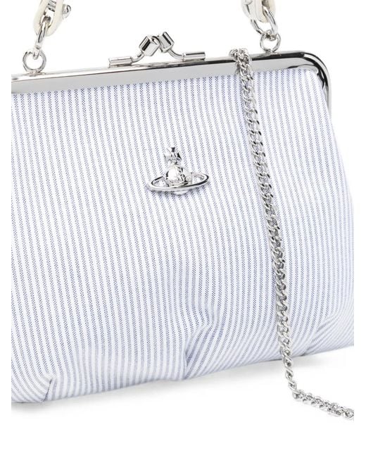 Vivienne Westwood White Granny Frame Striped Tote Bag