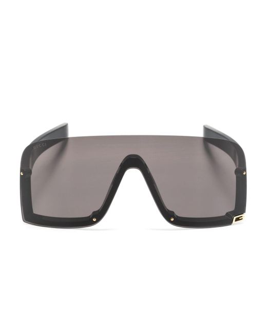 Gucci Gray Oversized-Sonnenbrille mit Shield-Gestell