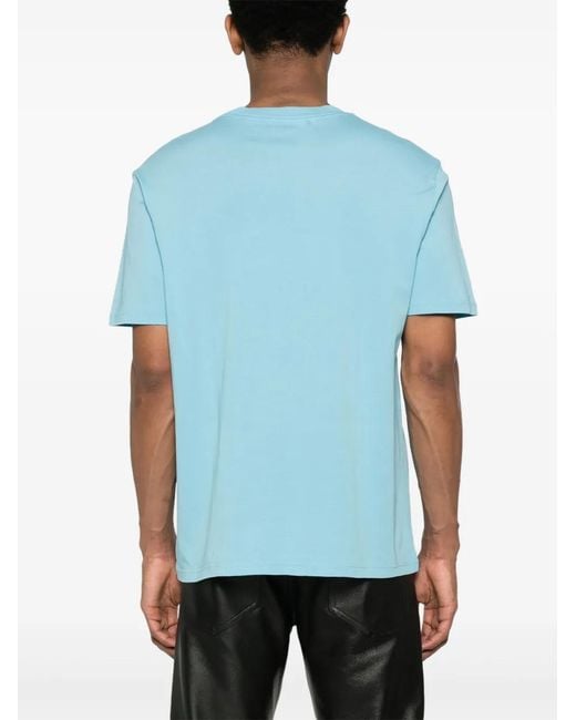 Amiri Blue Light T-Shirt With Dragon Logo Print for men