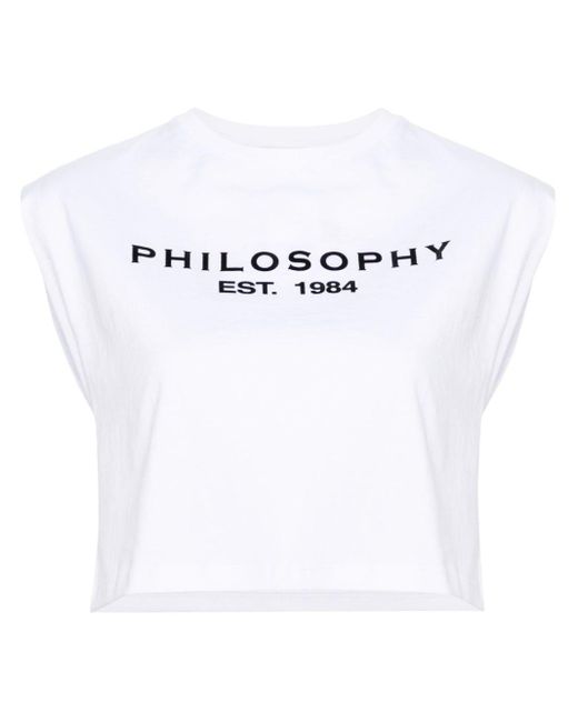 Philosophy Di Lorenzo Serafini White Trägershirt mit Logo-Print