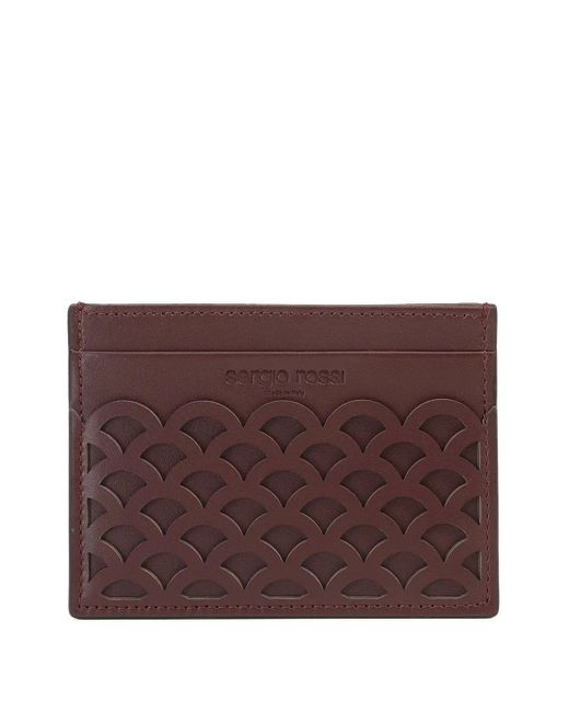 Sergio Rossi Purple Sr Mermaid Leather Cardholder