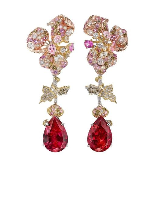 Anabela Chan White 18Kt And Multi-Stone Drop Earrings
