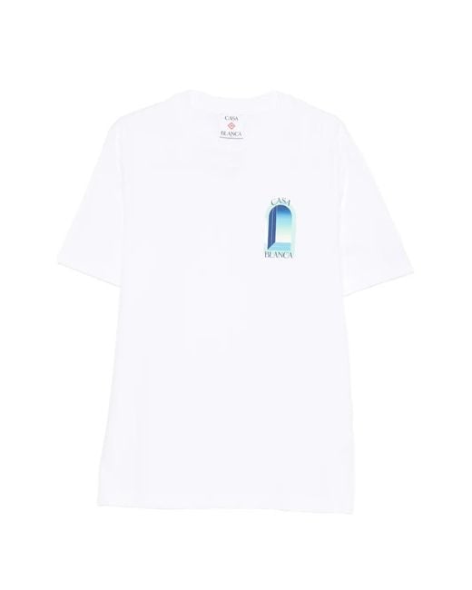 Casablanca White Graphic-Print T-Shirt for men