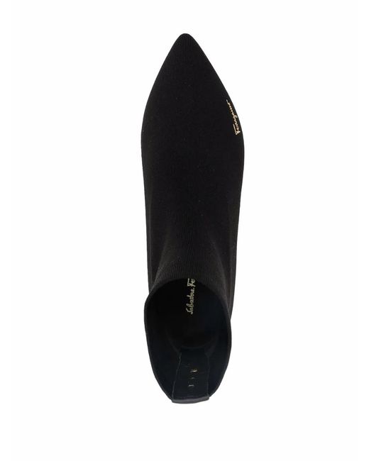 Ferragamo Black Missy Logo Boots
