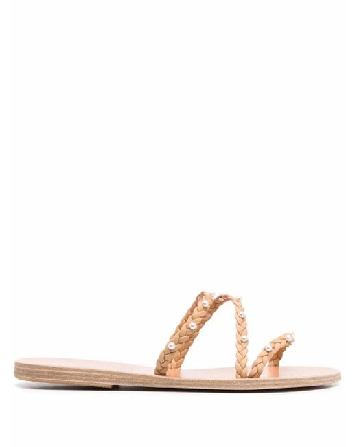 Ancient Greek Sandals Multicolor Ekaterini Pearl Leather Sandals