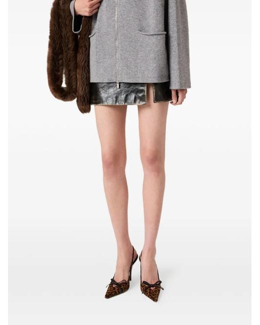 Miu Miu Brown Escarpins À Logo Imprimé