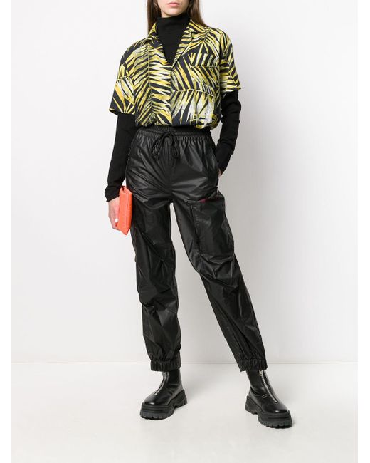 leather look track pants