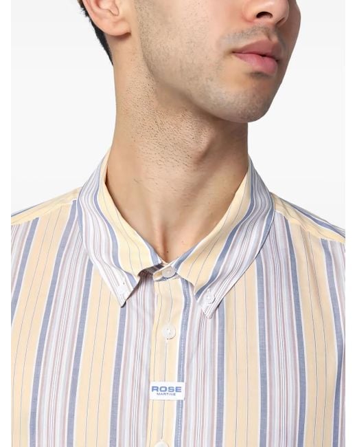 Camicia A Righe A Maniche Corte di Martine Rose in White da Uomo