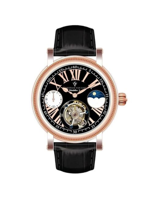Christian Van Sant Black Tourbillon X 45Mm Watch for men