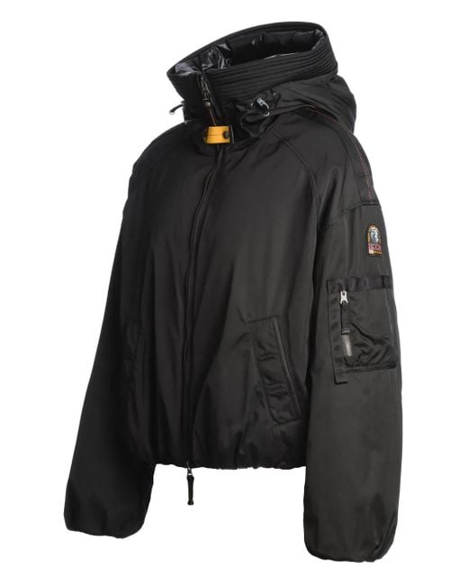 Parajumpers Black Hooded Drawstring Jacket