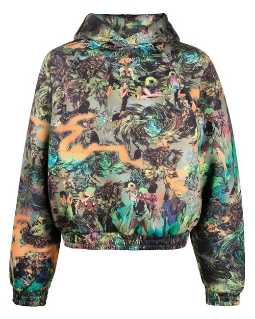 Liberal Youth Ministry Green Patterned Pullover Hoodie for men