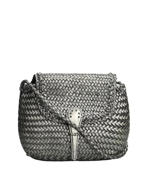 Dragon Diffusion Gray Citi Woven Leather Tote Bag