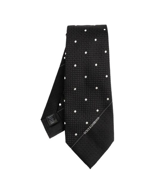 Dolce & Gabbana Black Polka-Dot Silk Tie for men