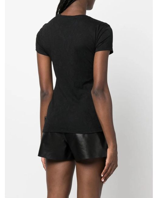 Philipp Plein Black Rhinestone-Embellished Cotton T-Shirt