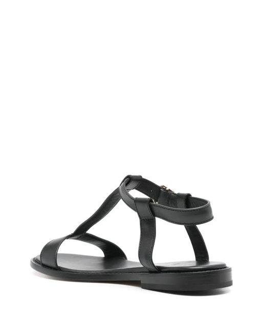 Doucal's Black Buckle-Fastening Leather Sandals