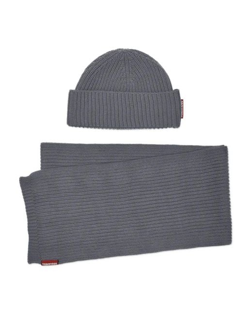 DSquared² Geripptes Schal-Set in Gray für Herren