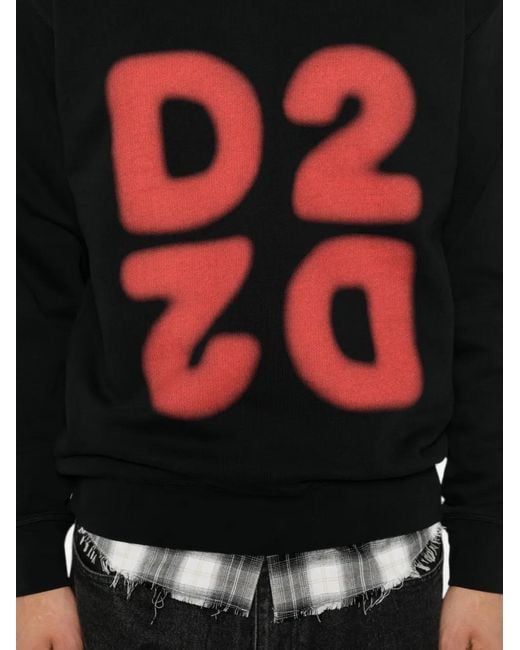 DSquared² Black Logo-Print Sweatshirt for men
