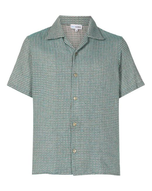Amir Slama Green Logo-Engraved Jacquard Shirt for men
