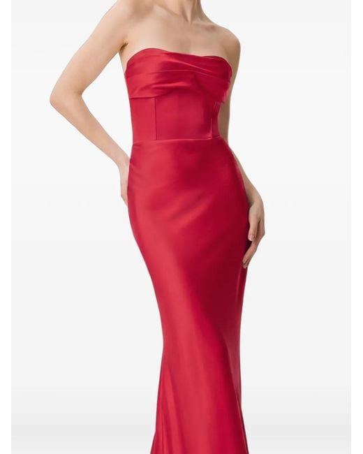 Framboise Red Lyris Strapless Maxi Dress