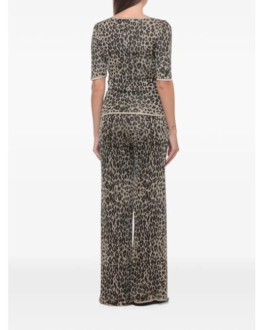 Marella Gray Leopard-Print T-Shirt