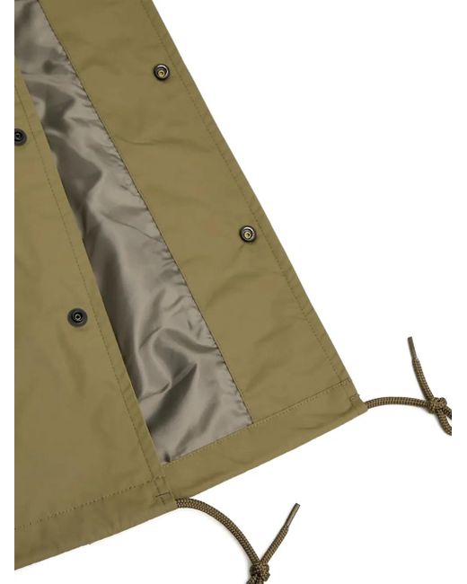 Neighborhood Green Logo-Print Button-Fastening Windbreaker for men