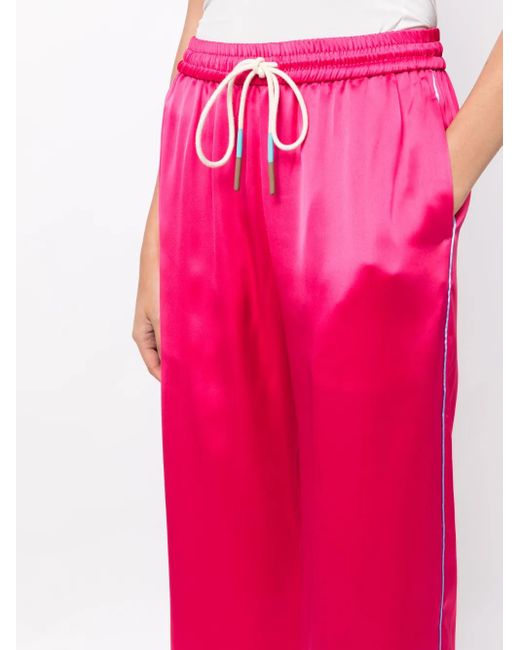 MIRA MIKATI Pink X Javier Calleja Satin Pyjama Bottoms