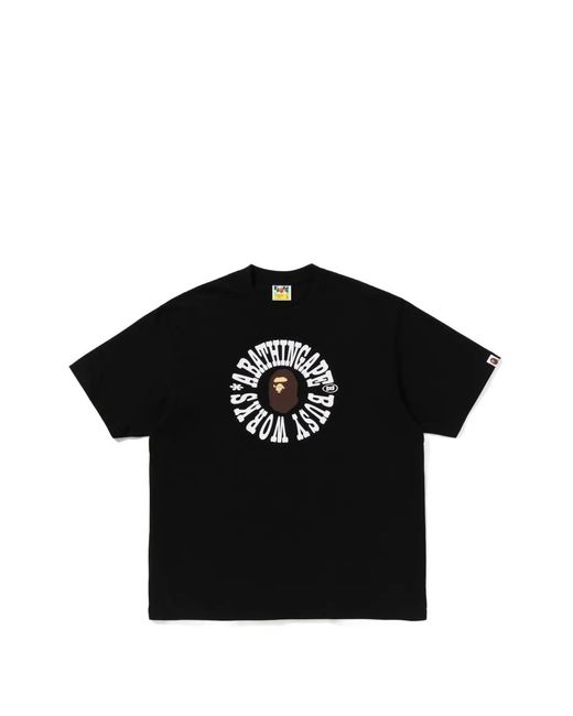 A Bathing Ape Black Busy Works Logo Relaxed Fit T-Hirt for men