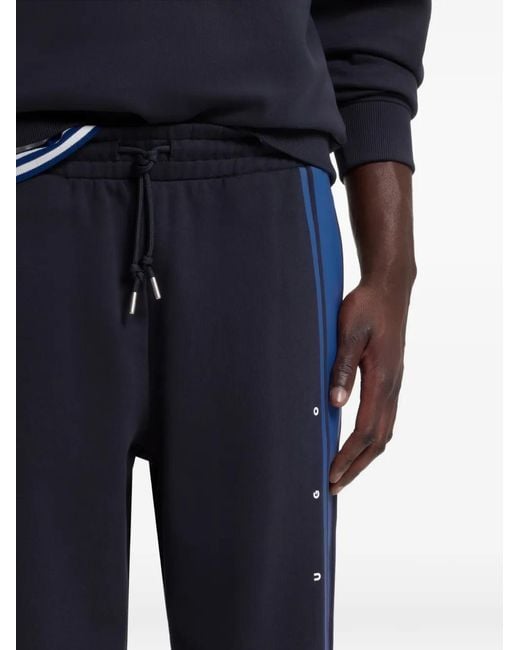 HUGO Blue Elastic-Waistband Track Pants for men