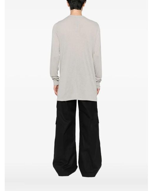 Rick Owens White Long-Sleeved T-Shirt for men